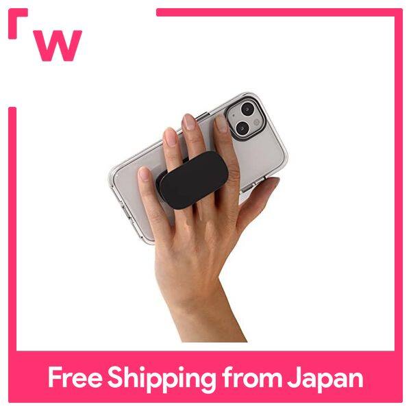 RhinoShield GRIPMINI Smartphone Ring, Double-Sided Tape, Stand Function, Fall Prevention, Thin, Removable, Vertical or Horizontal, One-handed Operation - Black