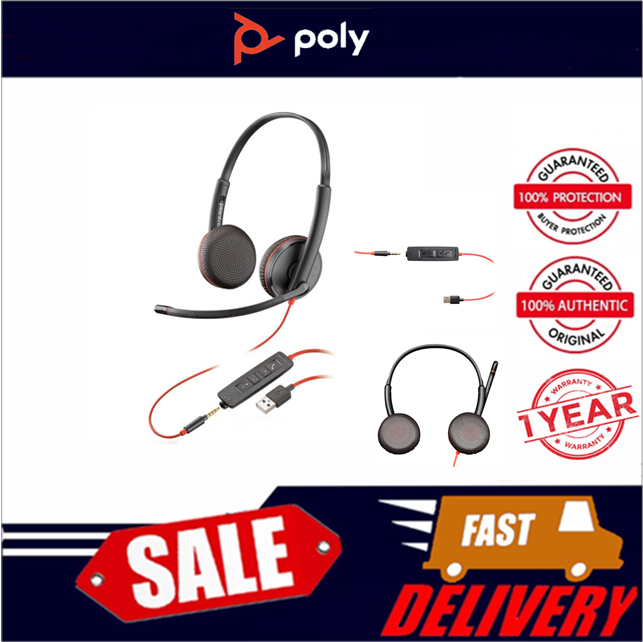 Plantronics Blackwire 3225 USB Type A and 3.5mm Single Jack Noise Cancelling Headsets