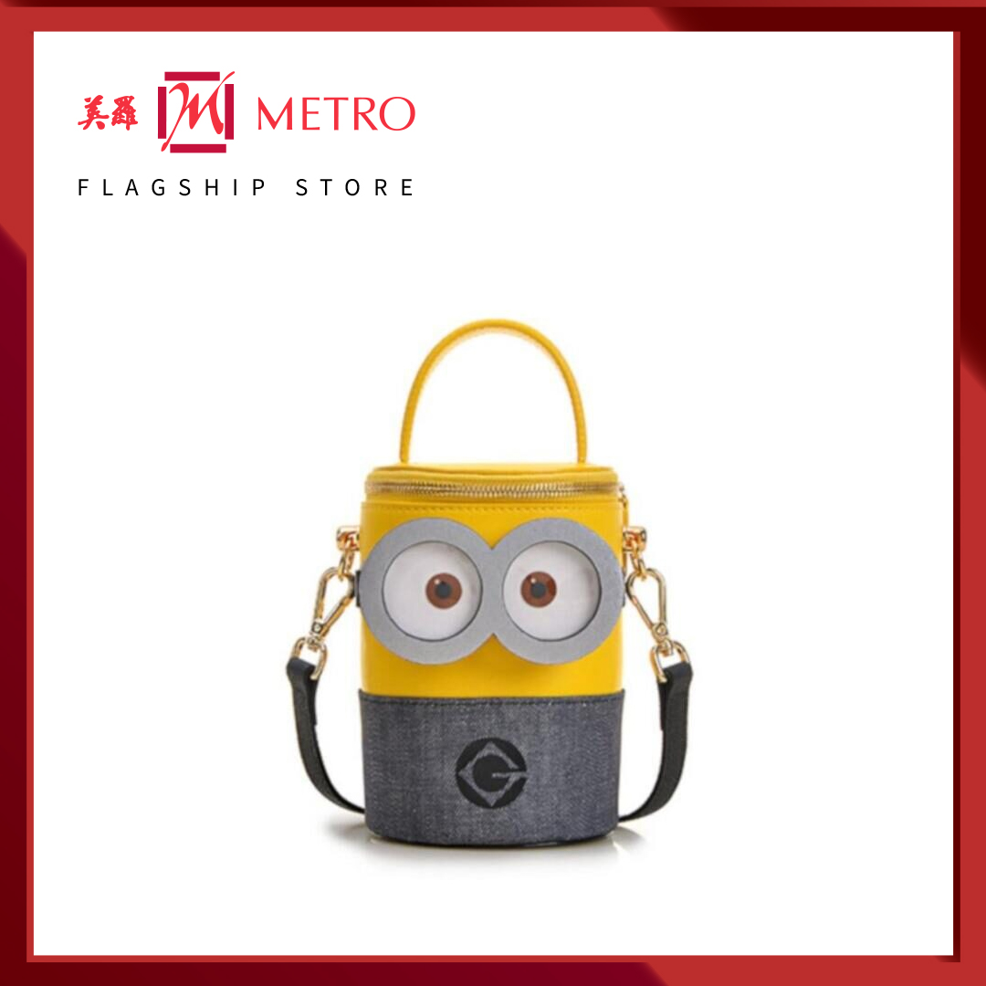 Fion Minions Denim with Leather Shoulder Bag - FAAFAKU001YLWBLEZZ