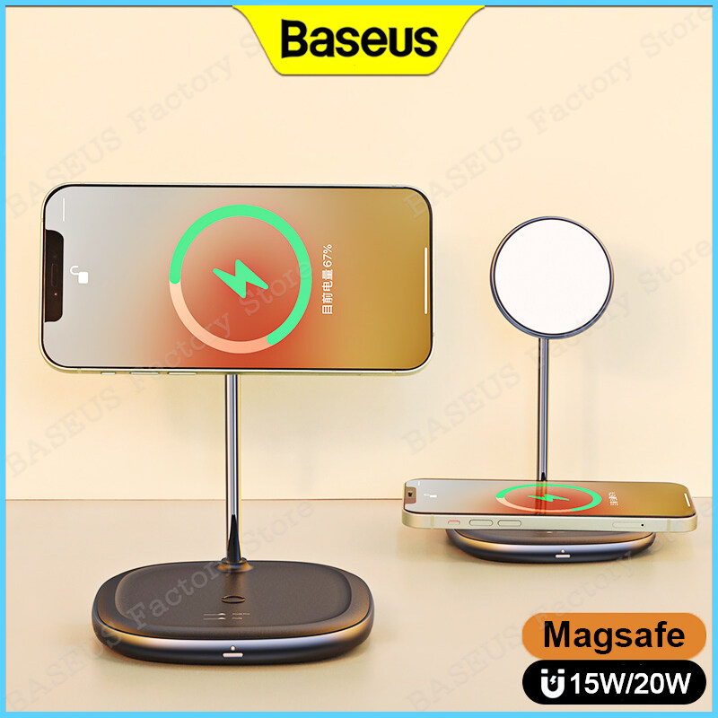 Baseus Desktop Magnetic Wireless Charger 15W-20W Bracket Adjustment Support QC PD Protocols Charging Suit for Phone12 13 Series