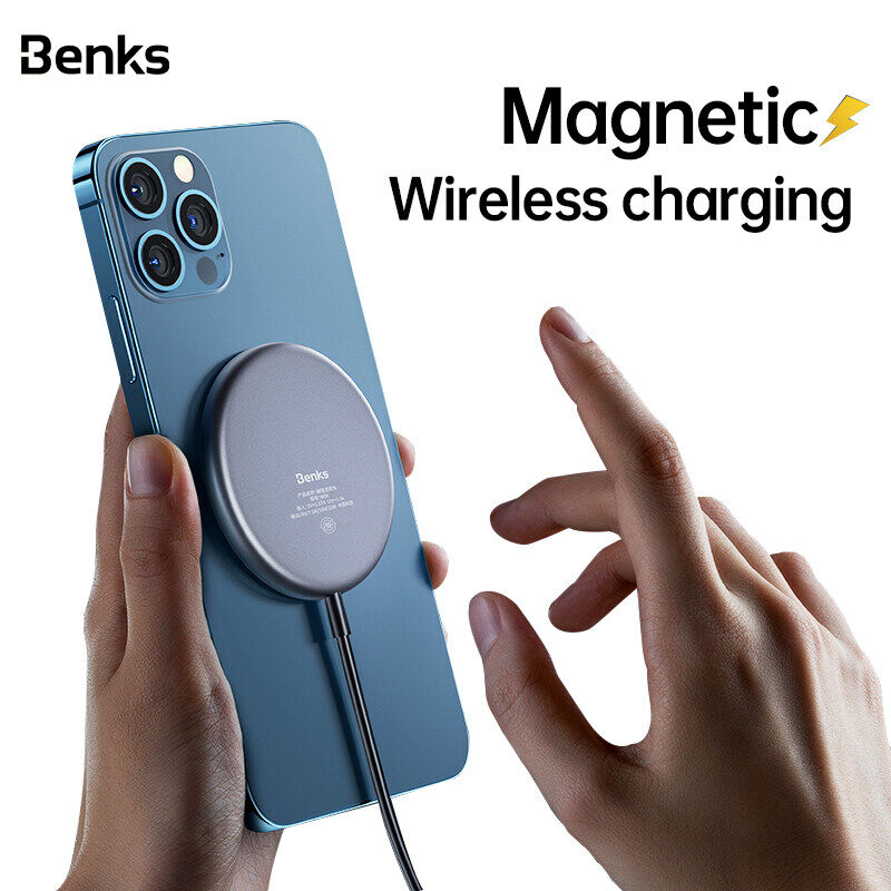 Benks W06 15W Magnetic Wireless Charger Fast Charging For iP 11 12 13 14 Pro Max Android PhoneIntelligent Detection Rapid Sensing Magsafe