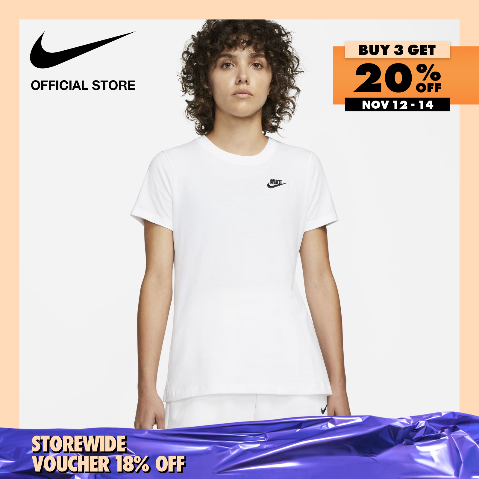 Nike Women's Club Sportswear T-Shirt - White