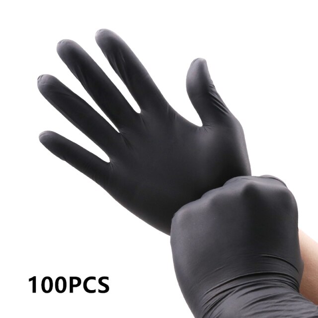 Disposable Gloves Nitrile Black Purple White Latex Free Workplace Safety Supplies Nitrile Gloves 100 Pcs Black Industrial